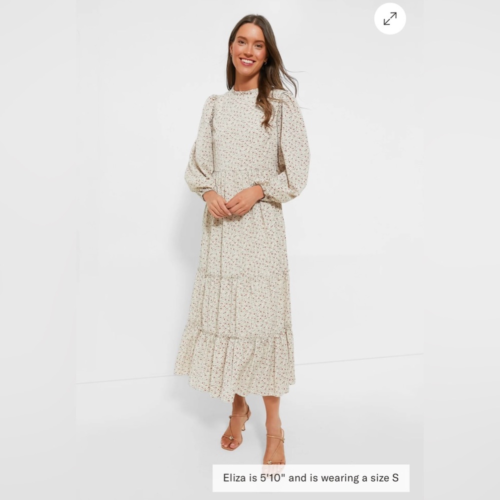 HYACINTH HOUSE
Cream Floral Jesse Midi Dress
(Originally $148)